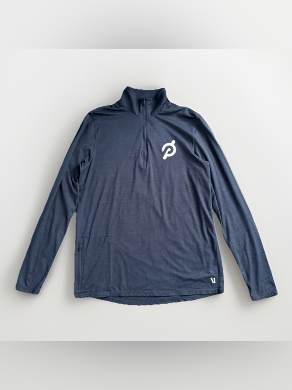 Vuori Mens Ease Performance Half-Zip Shirt Peloton Ink Heather Size Medium